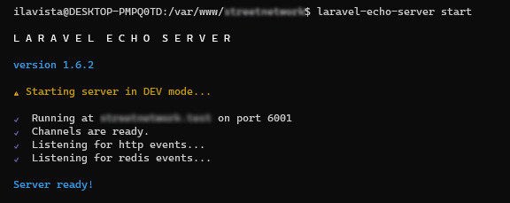 Запуск Laravel Echo Server